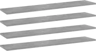 Meble modułowe i akcesoria - vidaXL Półki na książki, 4 szt., szarość betonu, 100x20x1,5 cm, płyta - miniaturka - grafika 1