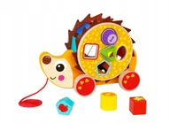 Pchacze - Tooky Toy Drewniany Sorter Jeż Do Ciągnięcia 2w1 - miniaturka - grafika 1