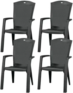 Bazkar Krzesło ogrodowe 65x61x99cm Minnesota Dining Antracyt/szary BK-CU213717 - Fotele i krzesła ogrodowe - miniaturka - grafika 3