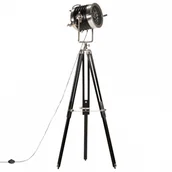 Lampy stojące - Vida Lampa podłogowa na trójnogu czarna lite drewno mango 171 cm V-286105 - miniaturka - grafika 1