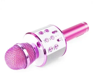 MAX MAX KM01, mikrofon karaoke typu 2 w 1, głośnik, odtwarzacz multimediów, różowy SKY-130.133 - Inne akcesoria audio-wideo - miniaturka - grafika 6