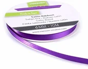 Pasmanteria - Vaessen Creative Vaessen Creative 301002-1016 satynowa wstążka fioletowa, 6 mm x 10 m, wstążka, wstążka dekoracyjna, taśma prezentowa i taśma materiałowa na wesele, chrzest i prezenty urodzinowe, 6 mm 301002-1016 - miniaturka - grafika 1