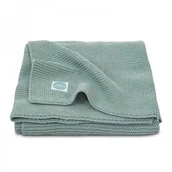 Koce i narzuty dla dzieci - Jollein Kocyk Tkany 75 x 100 cm Basic Forest Green - miniaturka - grafika 1