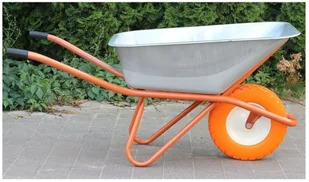 186 BEDREW Taczka jednokołowa ogrodowa ocynkowana 100L 140 L z pełnym kołem wymiary koryta taczki 88x57 cm) 18677160 77160-uniw - Wózki magazynowe - miniaturka - grafika 7