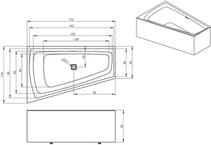 Riho Still Smart Plug&amp;Play wanna asymetryczna prawa z obudową + nóżki 170x110cm BD15 - Wanny z hydromasażem - miniaturka - grafika 2