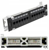 Pozostałe akcesoria sieciowe - Neku Patch panel naścienny Utp 10'' 12x RJ45 kat.6 - miniaturka - grafika 1