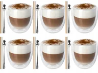 Szklanki - Zestaw 6 szt Szklanka Termiczna 235 ML Kawa Latte - miniaturka - grafika 1