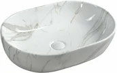 Umywalki - Sapho DALMA umywalka ceramiczna 59x14x42 cm carrara MM417 - miniaturka - grafika 1