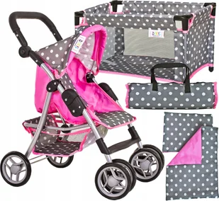 Duży wózek dla lalek Spacerówka +lalka Bobas Doris - Wózki dla lalek - miniaturka - grafika 6