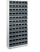 Inne - AJ Produkty Regał z 72 szarymi pojemnikami, 200x950x250 mm - miniaturka - grafika 1