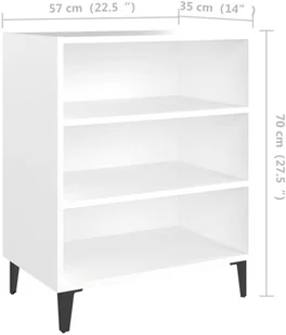 vidaXL Lumarko Szafka biała, 57x35x70 cm, płyta wiórowa 806049 - Szafki do salonu - miniaturka - grafika 6