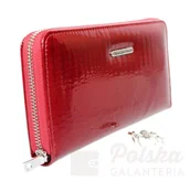 Portfele - Jennifer Jones Portfel Damski Skóra Naturalna Lakierowana Duży Z Metalowym Suwakiem Piórnik JJ5247 - miniaturka - grafika 1