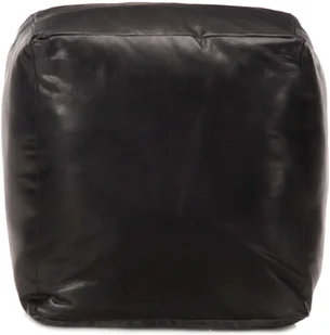 vidaXL vidaXL Puf, czarny, 40x40x40 cm, prawdziwa kozia skóra - Pufy i podnóżki - miniaturka - grafika 2