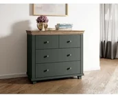 Komody - Helvetia Komoda EVORA 27 Zielony + Dąb Lefkas 24ZRJU27 - miniaturka - grafika 1