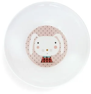 Petit Monkey Petit Monkey miseczka z melaminy Królik i Kropki - Miseczki i talerzyki dla dzieci - miniaturka - grafika 2