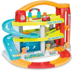 Smoby 120401 Vroom Planet Duży piętrowy garaż z autkiem + wóz strażacki 3032161204017 - Tory, garaże, parkingi - miniaturka - grafika 5