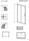 Ścianki i drzwi prysznicowe - Radaway Premium Plus DWJ Drzwi prysznicowe 100x190 cm profile chrom szkło przejrzyste 33303-01-01N - miniaturka - grafika 1