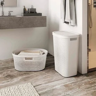 Curver Kosz na pranie do magla Infinity 40L biały Recycled 245673 - Kosze na bieliznę - miniaturka - grafika 5