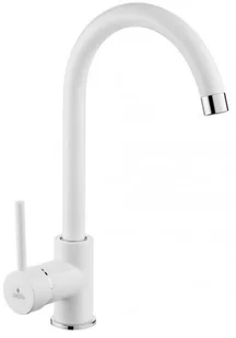 Deante Milin Bateria zlewozmywakowa stojąca biała z wylewką U BEU W62M - Baterie kuchenne - miniaturka - grafika 5