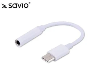 Savio Adapter AK-35 (Gniazdo typ C - Jack stereo 3,5 mm ; 0,12m; kolor biały) AK-35 - Adaptery i przejściówki - miniaturka - grafika 2