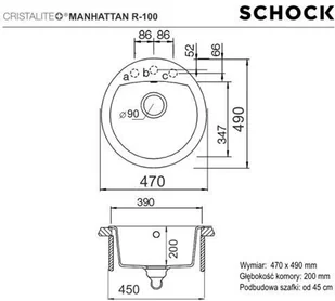 Schock Manhattan R-100 Asphalt - Zlewozmywaki - miniaturka - grafika 3