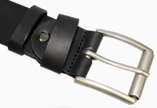 Arucce (PL) Pasek Męski Skórzany ARUCCE (PL) Skóra Licowa EXTRA 40 mm CZARNY Gładki Klamra Tradycyjna (Z ROLKĄ) - Paski - miniaturka - grafika 5