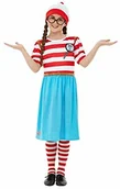 Stroje karnawałowe - Smiffys Smiffys 50280L oficjalny produkt licencjonowany Where e's Wally Wenda Deluxe kostium dla dziewcząt 50280S - miniaturka - grafika 1