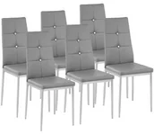 Krzesła - TecTake Zestaw 6 stylowych krzeseł szary 402542 - miniaturka - grafika 1