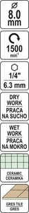 Yato DIAMENTOWE WIERTŁO DO GRESU 8MM HEX YT-60402 - Wiertła - miniaturka - grafika 3