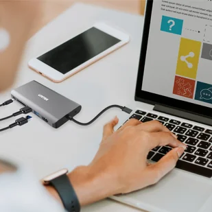 Unitek HUB USB HUB 8w1 USB3.1 Typ-C z Power Delivery 100W D1019A - Huby USB - miniaturka - grafika 6