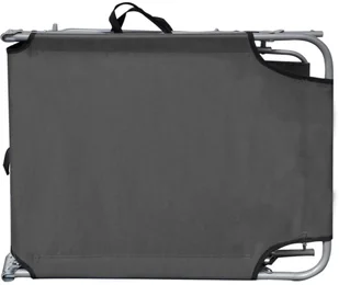 vidaXL Składany leżak z zadaszeniem, szary, aluminium - Leżaki ogrodowe - miniaturka - grafika 4