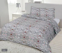 Matex Multitex Pościel flanelowa szaro-czerwona, 2x 70x80 cm, 160x200 cm - Pościel - miniaturka - grafika 2