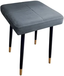 Taboret MAX BL06 szary błękit podstawa czarna/złota - Taborety i hokery - miniaturka - grafika 2