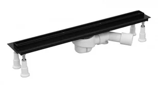 Schedpol Schedpol Slight Line Black Odpływ Liniowy 100cmx3,5cmx9,5cm Czarny mat maskownica do zabudowy płytkami SOLBPL-100035 - Odpływy liniowe - miniaturka - grafika 2