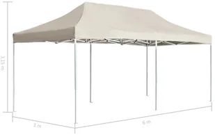 vidaXL Profesjonalny, składany namiot imprezowy, 6 x 3 m, kremowy 45501 - Pawilony ogrodowe - miniaturka - grafika 8