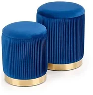 Pufy i podnóżki - Zestaw dwóch puf MONTY Halmar Granatowy V-CH-MONTY-PUFA-GRANATOWY - miniaturka - grafika 1