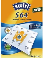 Akcesoria do odkurzaczy - Swirl S 64 worki do odkurzacza Siemens i Bosch, stabilne i chłonne, zamykana płyta mocująca, 4 worki + 1 filtr 3942732 - miniaturka - grafika 1