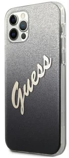 Guess Glitter Gradient Script Etui na iPhone 12 / iPhone 12 Pro czarny GUHCP12MPCUGLSBK - Etui i futerały do telefonów - miniaturka - grafika 3
