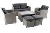 Meble ogrodowe - DiVolio Zestaw mebli ogrodowych Firenze - Szary/Grafitowy 54521 - miniaturka - grafika 1