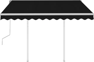 VidaXL Lumarko Ręcznie zwijana markiza ze słupkami, 3,5x2,5m, antracytowa - Markizy - miniaturka - grafika 3