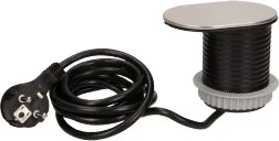 Orno Gniazdo meblowe wpuszczane w blat 1x2P+Z z przesuwaną pokrywką ładowarką USB i przewodem 1,9m OR-AE-13124 OR-AE-13124 - Dzwonki i gongi - miniaturka - grafika 2