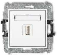 Gniazdka elektryczne - Karlik MINI Mechanizm ładowarki USB pojedynczej, 5V, 2A MCUSB-3, kolor biały MCUSB-3 - miniaturka - grafika 1