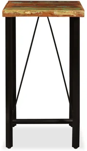 vidaXL Zestaw mebli barowych, lite drewno odzyskane i skóra, 3 szt. - Stoły z krzesłami - miniaturka - grafika 3