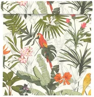 Tapety - Rasch Tapeta Liście 689907 beżowo-zielona winylowa na flizelinie - miniaturka - grafika 1