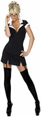 Stroje karnawałowe - Smiffys , damski sekretarz kostiumu, sukienki, okulary i podwiązki, rozmiar: M, 30737, czarny 30737M - miniaturka - grafika 1