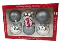 Bombki - Bombki Szklane Srebrne 6szt 8cm Domek - miniaturka - grafika 1