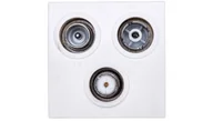 Gniazdka elektryczne - Hager Polo Systo Gniazdo antenowe potrójne FM+TV+SAT końcowe 2 moduły biały WS256 WS256 - miniaturka - grafika 1