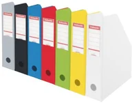 Pojemniki biurowe - Esselte POJEMNIK STOJĄCY PCV składany 70mm : Kolor - Biały 15658 - miniaturka - grafika 1