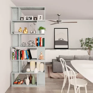 vidaXL vidaXL Regał na książki/przegroda, betonowy szary, 80x24x192 cm - Regały - miniaturka - grafika 4