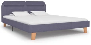 vidaXL Rama łóżka LED, jasnoszara, tkanina, 160 x 200 cm - Łóżka - miniaturka - grafika 2